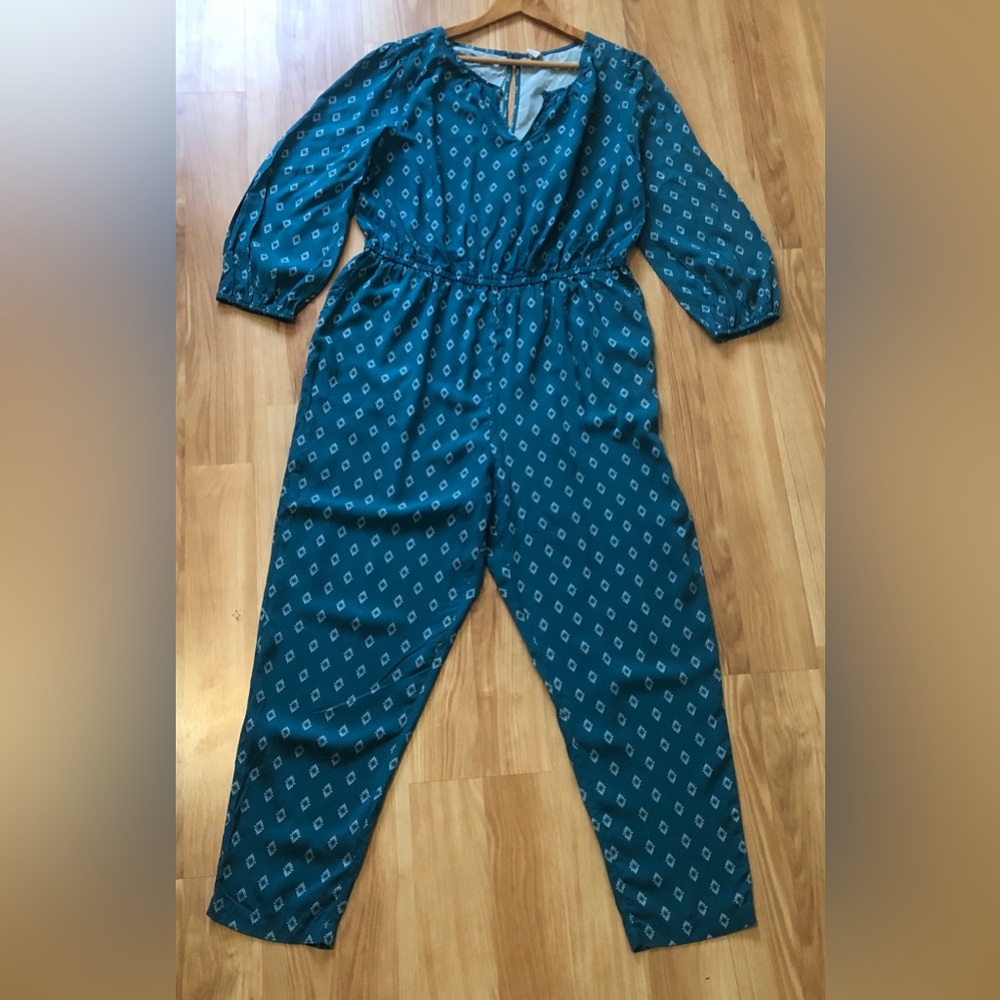 Old Navy Blue Geometric Jumpsuit